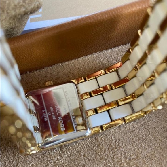Michael Kors Watch Square Dial White and Gold - Picture 9 of 12